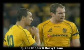 Australia Ireland 260610 Quade Cooper & Rocky Elsom